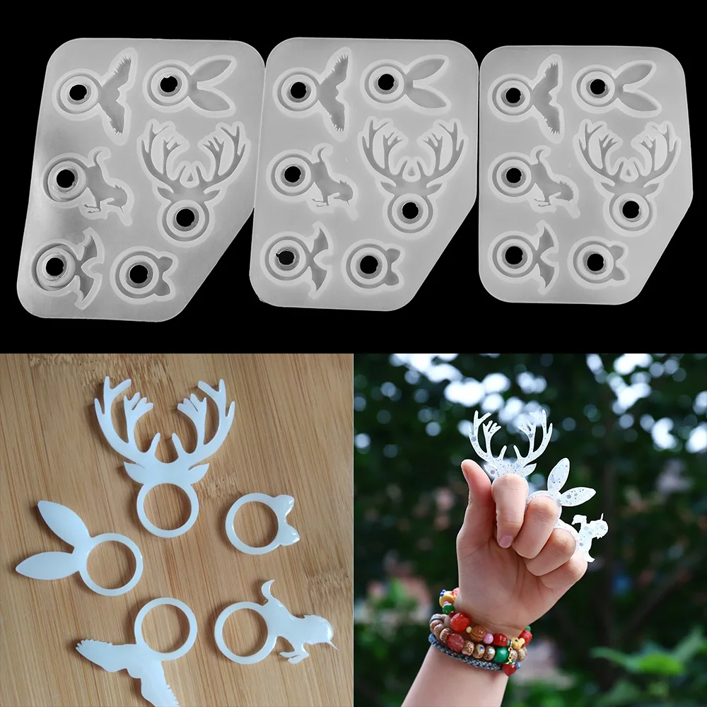 16-19 мм кольцо с животным украшением в виде кристаллов эпоксидная смола форма для