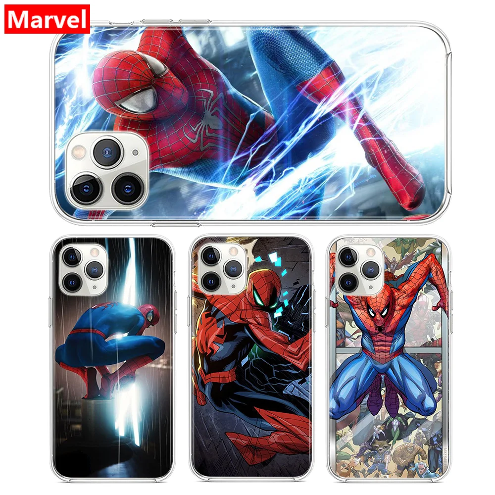 Супергерой Marvel Мстители Человек-паук для Apple iPhone 12 Mini 11 XS Pro Max XR X 8 7 6 6S Plus 5 5S SE 2020