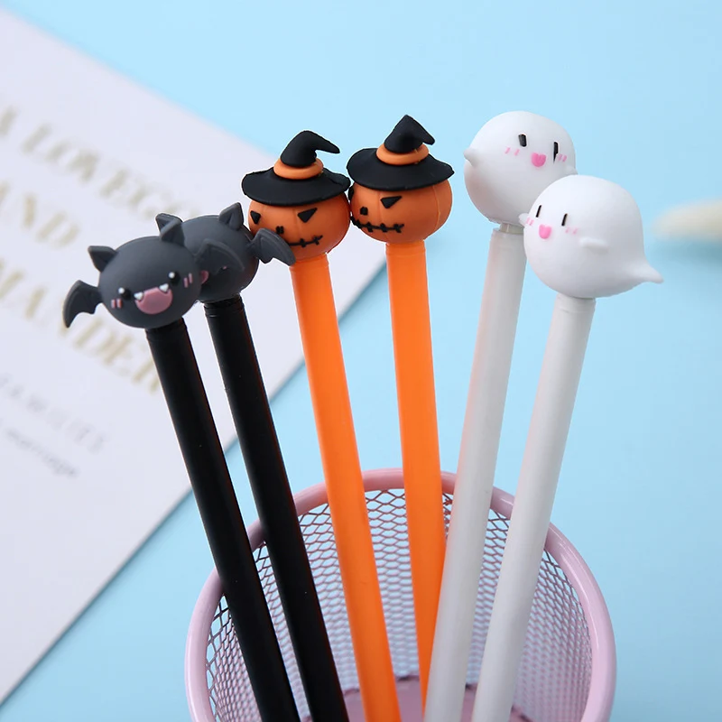 

36pcs/lot Cartoon Halloween Gel Pen Creative Blue Black Ink 0.5mm black ink Signature Pens office school writing supplies gift