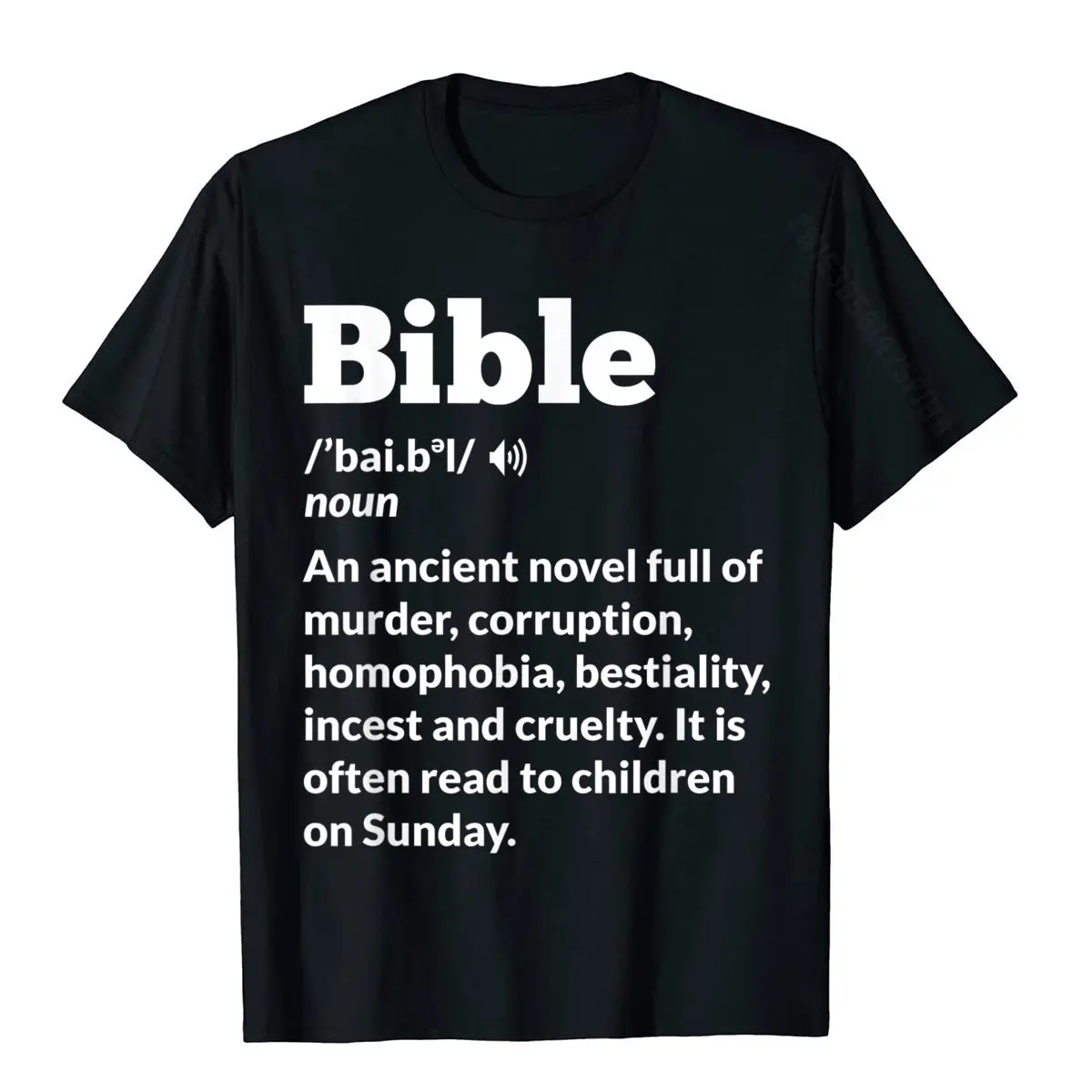 Casual Summer Printing Short Sleeve VALENTINE DAY Tees 2021 Popular O-Neck 100% Cotton Sweatshirts Men T Shirts Funny Atheist Anti-Re igion Atheism Bib e T-Shirt__1874 black