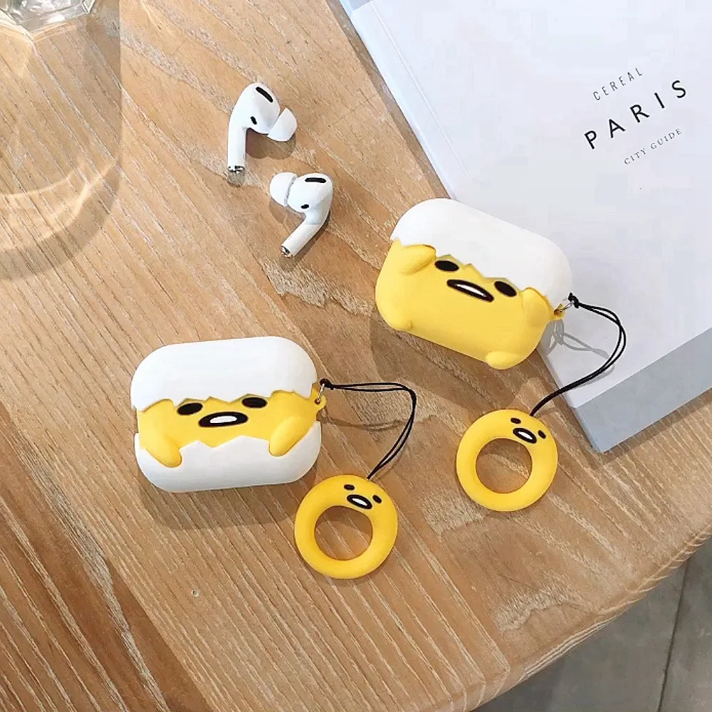 Беспроводной чехол для наушников для Airpods 3 мягкий силиконовый милый мультфильм грустное яйцо Гудетама чехол для Airpod Pro с кольцо-держатель для пальца