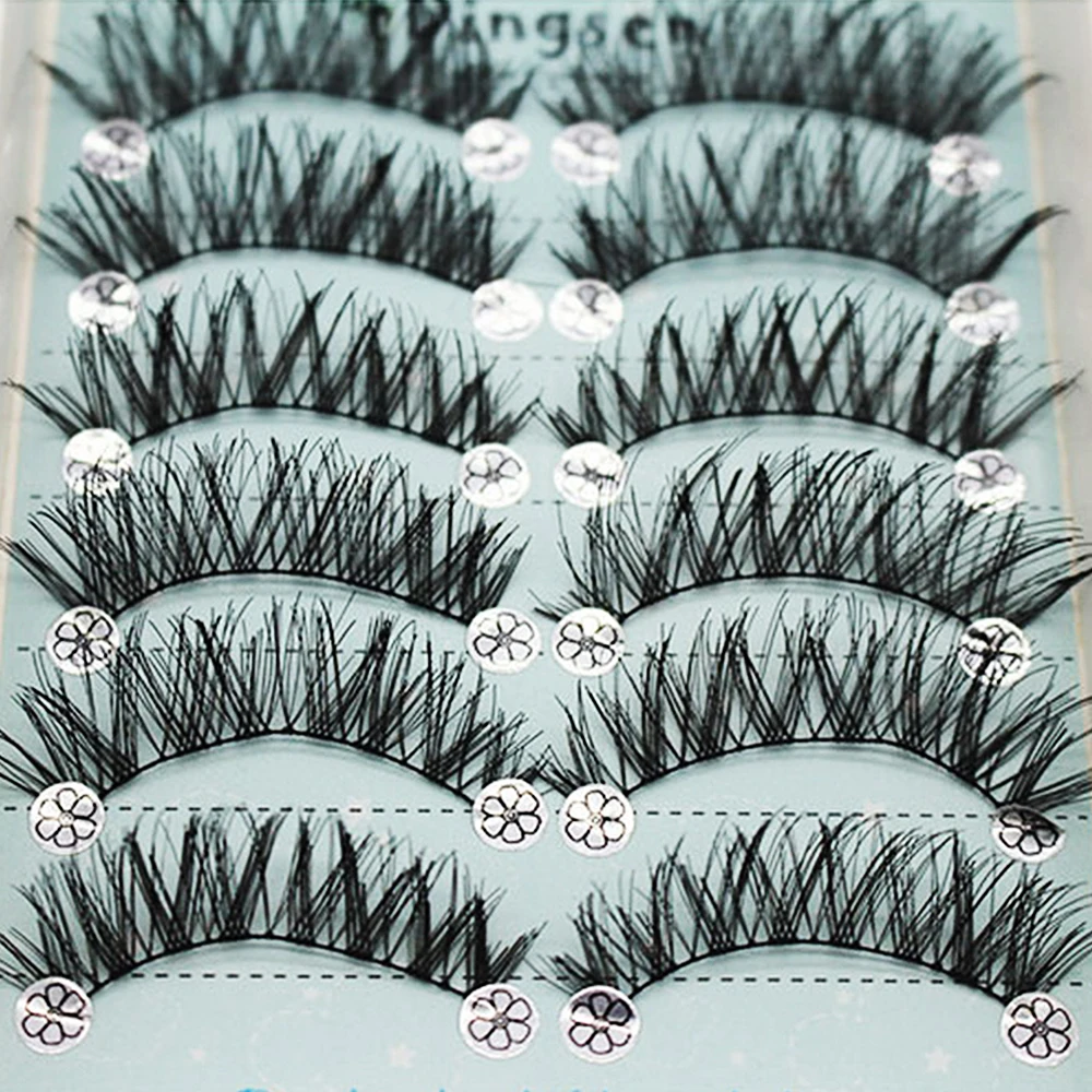 10 Pairs Thick False Eyelashes Handmade 3D Mink Lashes Eyelash Long Lasting Extension Fake Women Beauty Eye Makeup | Красота и
