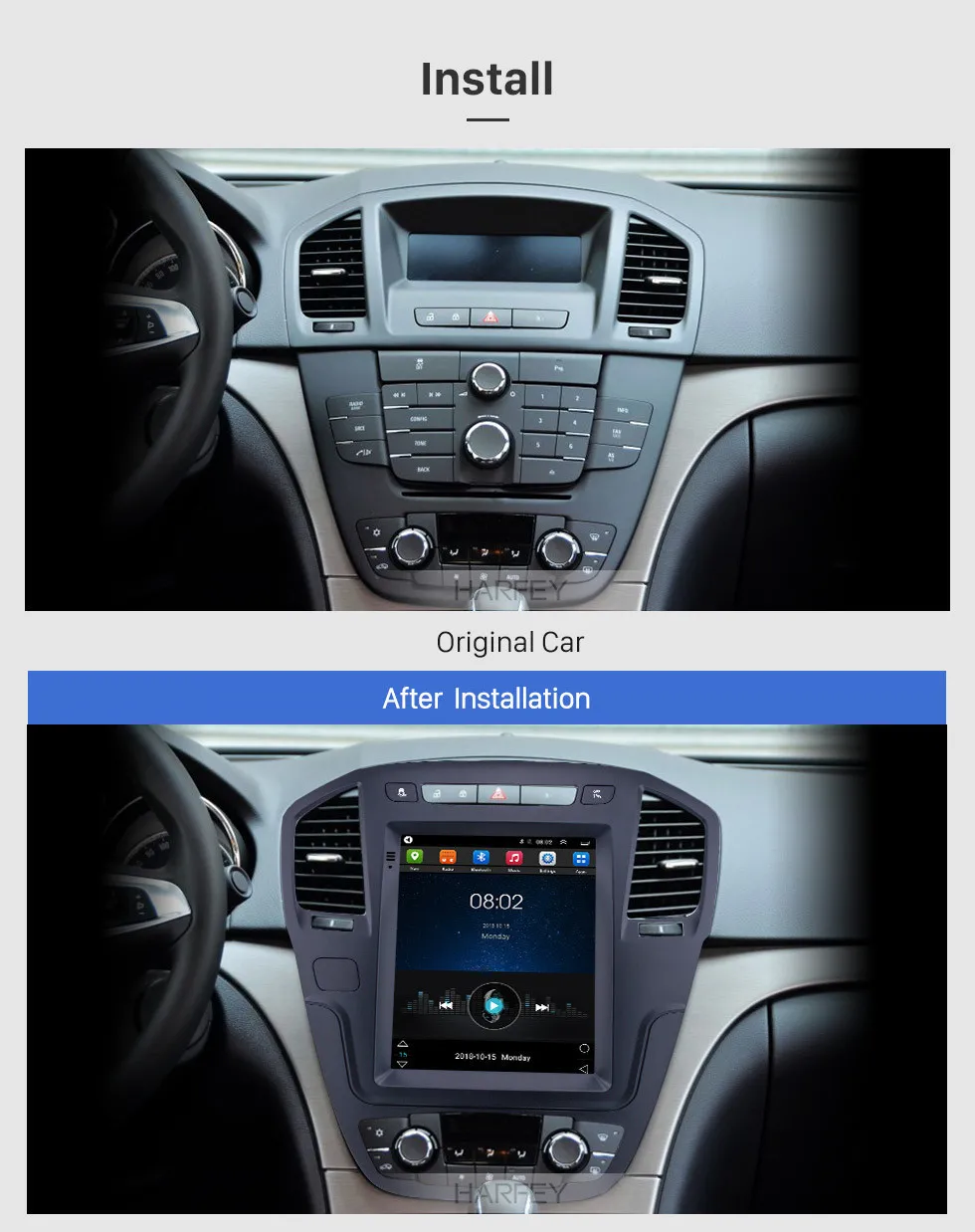 Harfey автомобильный Android 9,1 gps стерео 9," HD Navi Авто Радио Блок плеер для Buick Regal 2013 поддержка OBD2 камера заднего вида 4G сеть