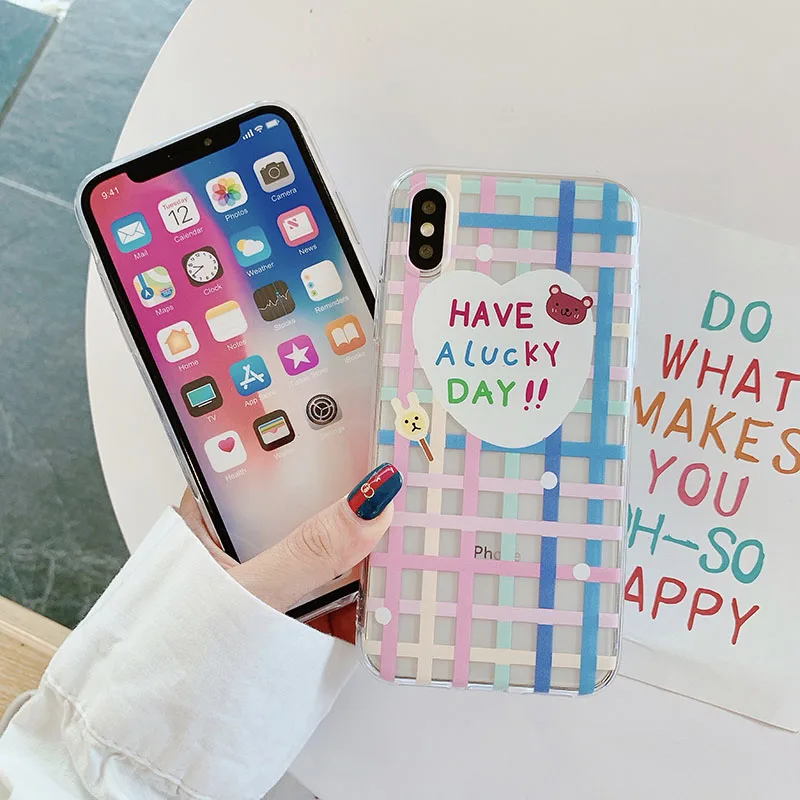 Милые цветные чехлы для телефонов с рисунком медведя для iPhone 11Pro Max 6 6s 7 8 Plus X Xs Max Xr, высококачественный прозрачный мягкий чехол, Fundas