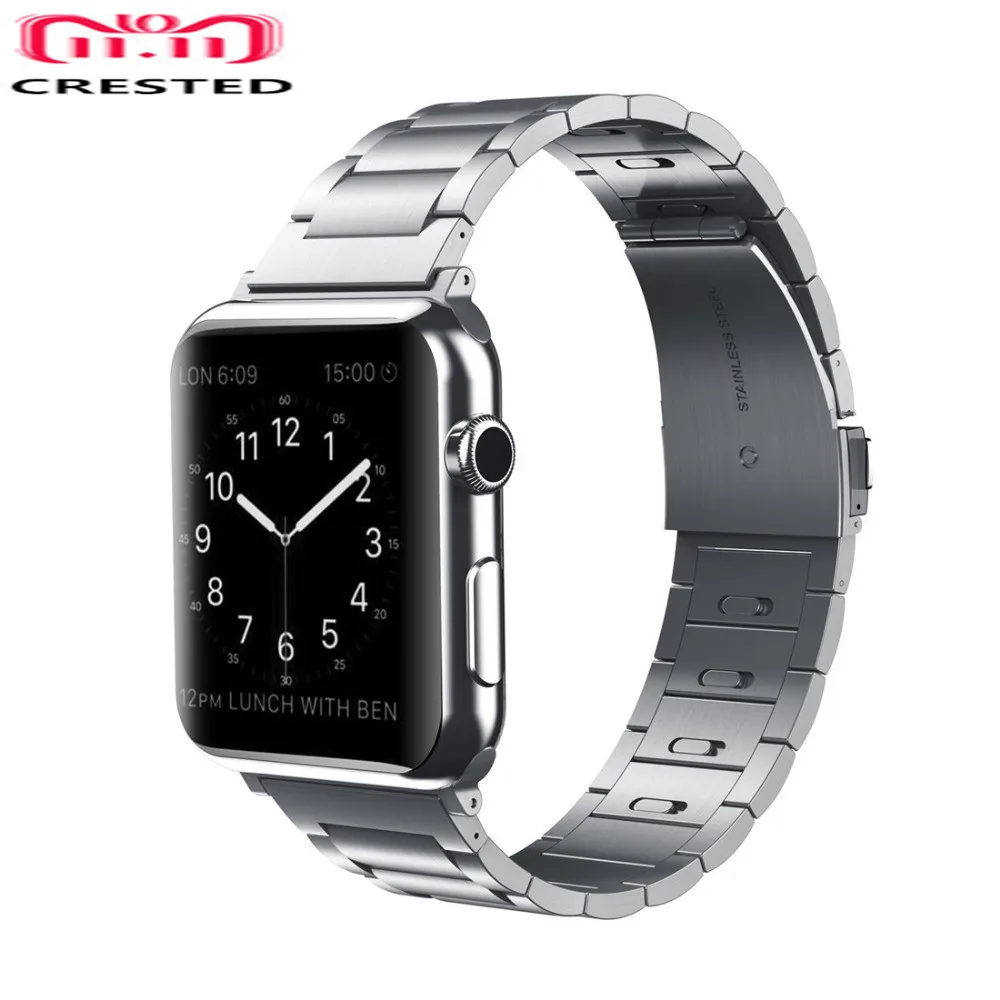 Billig Edelstahl strap Für Apple Uhr band 5 4 3 44mm 40mm iwatch 5 4 3 band 42mm 38mm correa link armband uhr Zubehör