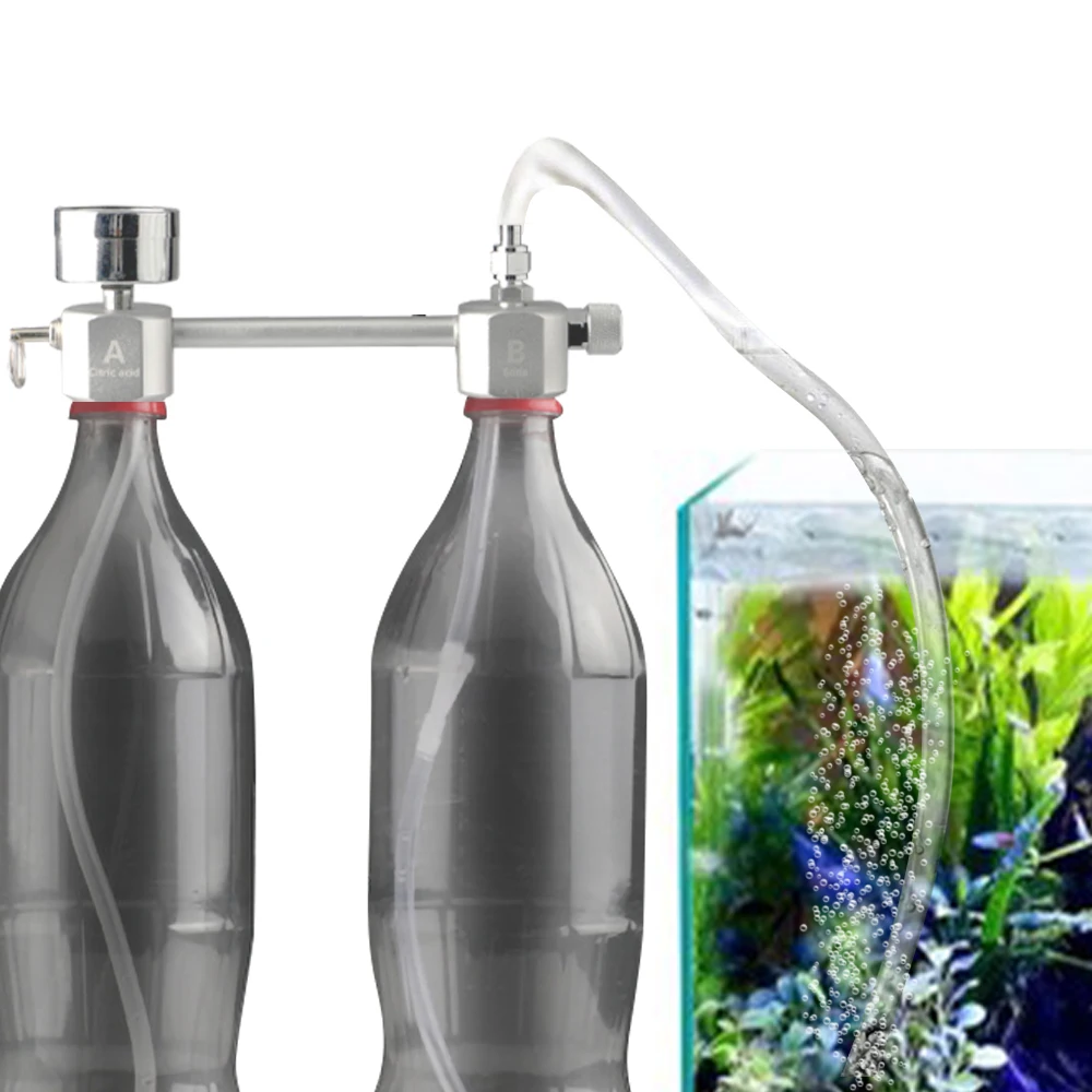 СО2 Генератор Соленоидный клапан счетчик пузырьков и проверка углекислого газа для аквариумных растений аквариум DIY CO2 система генератора комплект