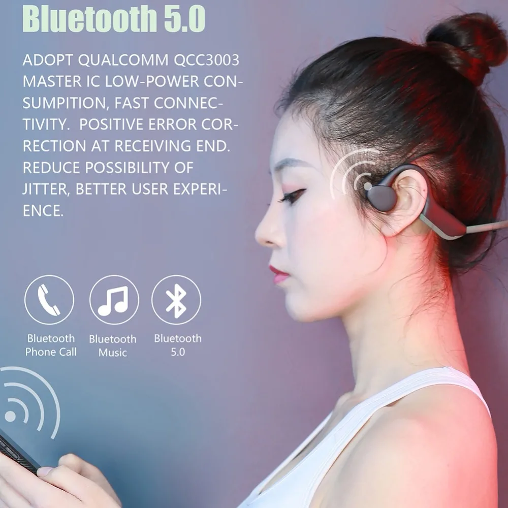 Костной проводимости наушники Bluetooth беспроводные наушники Спорт на открытом воздухе гарнитура с микрофоном громкой связи bluetooth гарнитуры