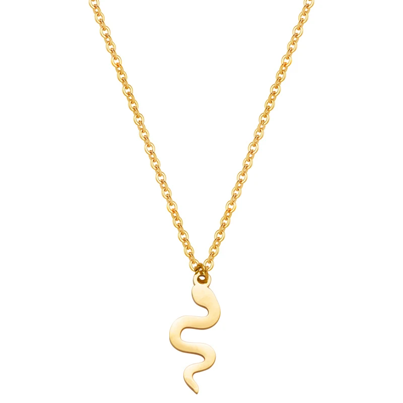

Fever&Free 316L Stainless Steel Necklace 2020 For Women Men Luxury Brand Gold Chain Snake Horn Necklace For Friends Jewelry Gift