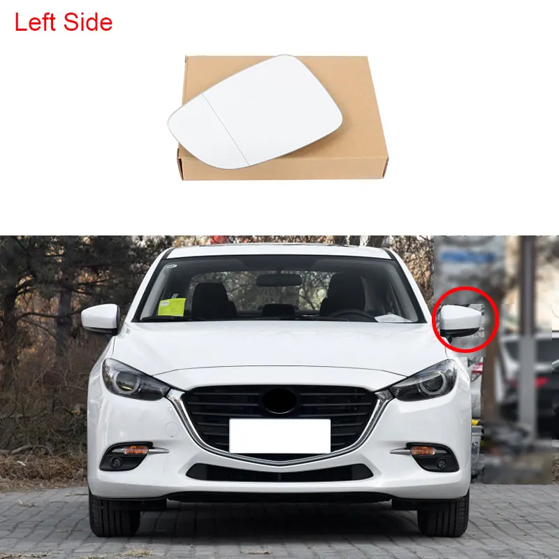 Left Переднее левое правое боковое зеркало заднего вида для Mazda 3 BN Axela 17-19 6 GL/GJ Atenza 14-19 GHP9-69-1G1 GHP9-69-1G7 - Цвет: Left