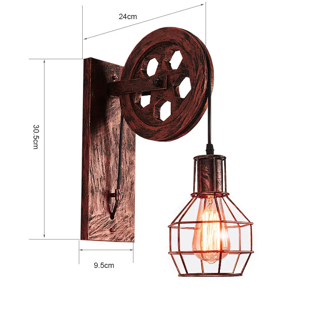 Скандинавский Ретро светодиодный деревянный настенный светильник, лампа для гостиной, лестницы, коридора, декоративный светильник 110 В 220 В - Цвет абажура: Copper