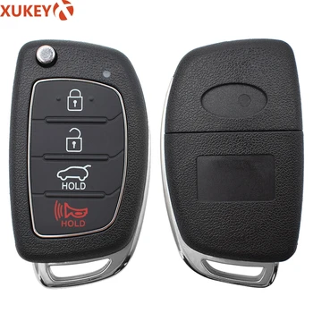 

4 Buttons Remote Key Case Shell For Hyundai Santa fe Sonata Tucson Fob Smart Car Key Replacement Repair Kit Key Blade 2013-2019