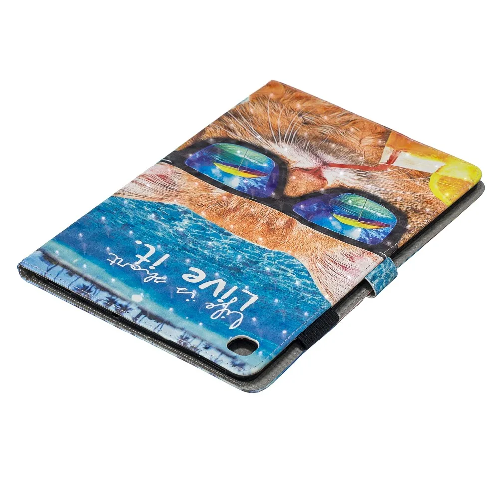 Для Samsung Galaxy Tab S5E 10,5 чехол SM-T720 SM-T725 милый кот Чехол-книжка кожа авто сна Пробуждение Смарт-Чехол Слот для карт
