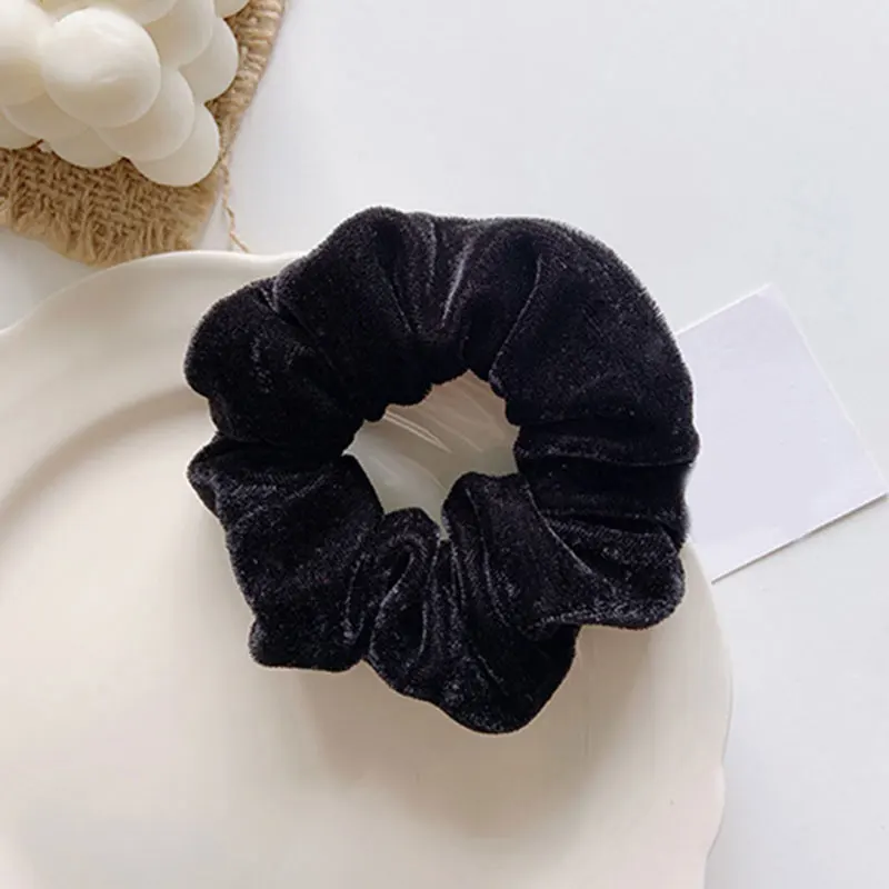 Winter Shiny Velvet Scrunchies Candy Color Soft Girls Hair Rope Hair Accessories Rubber Band Elastic Hair Bands Ponytail Holder mini hair clips Hair Accessories