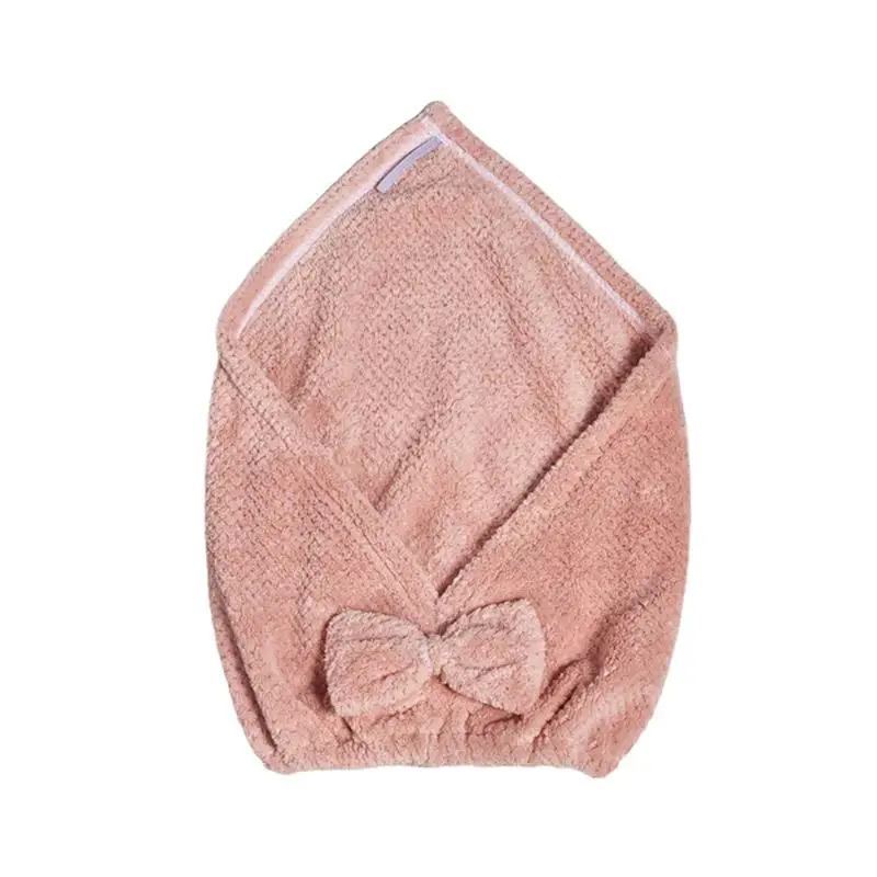 Pink Крышка для сушки волос с бантом крышка для сушки волос водопоглощающая Крышка для сушки волос Полотенце для сушки волос - Цвет: Pink