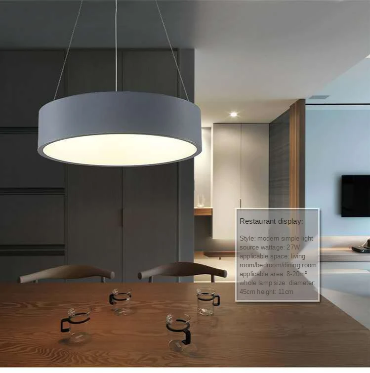 H3e02bcb5b3da4d999f6a0dd02d831e24X Modern Led Pendant Light Ring Hanging Indoor Lighting Fixture Dining Room Bedroom Living Room Home Decorative Suspension Lamp