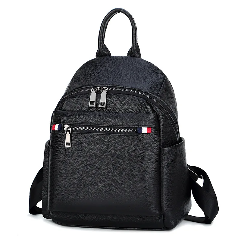 

of shoulder bag lady's new head cowhide lady's hand-held leisure backpack concise leather dual-purpose student bag