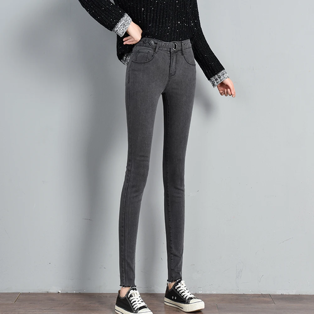 JUAY KALA Stretch Jeans Women's High Waist Tight Skinny Slim Fashion Pencil Pants джинсы женские