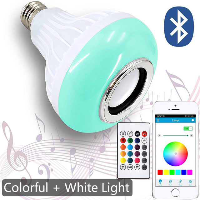 Bulb Bluetooth Lamp LED Bulb E27 Bluetooth Speaker Music Bulb Smart Lamp Dimmable App 12W Music RGB Decor Smart Home