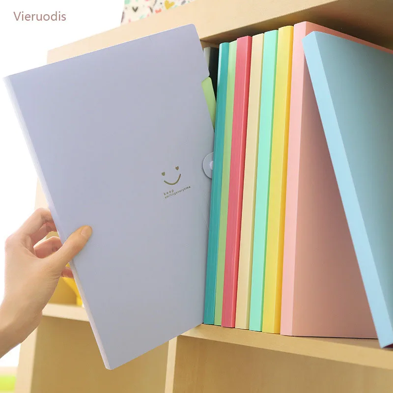

2019 new candy color folder creative multi-layer A4 folder file bag organ package paper file storage bag