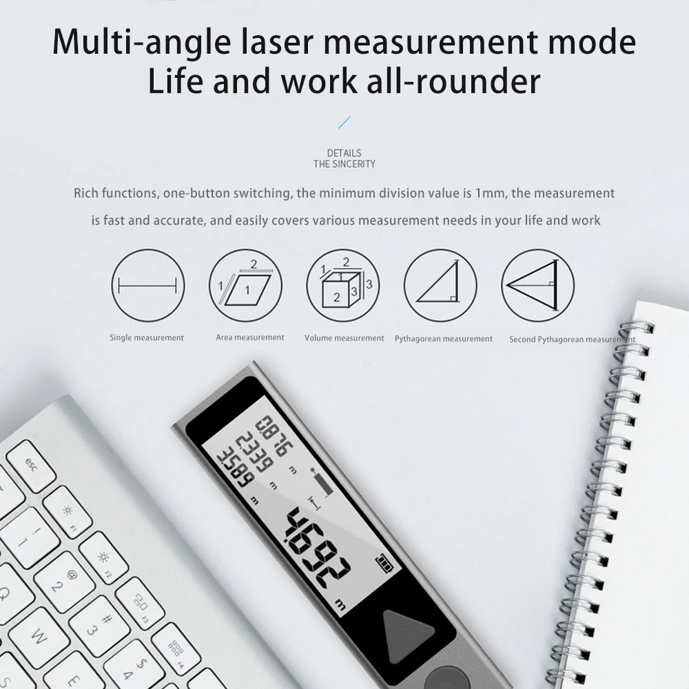 MiLESEEY M120 40M Bluetooth Laser Distance Meter Range Portable Rangefinder Hnadheld Distance Finder Tape Measure Ruler Device