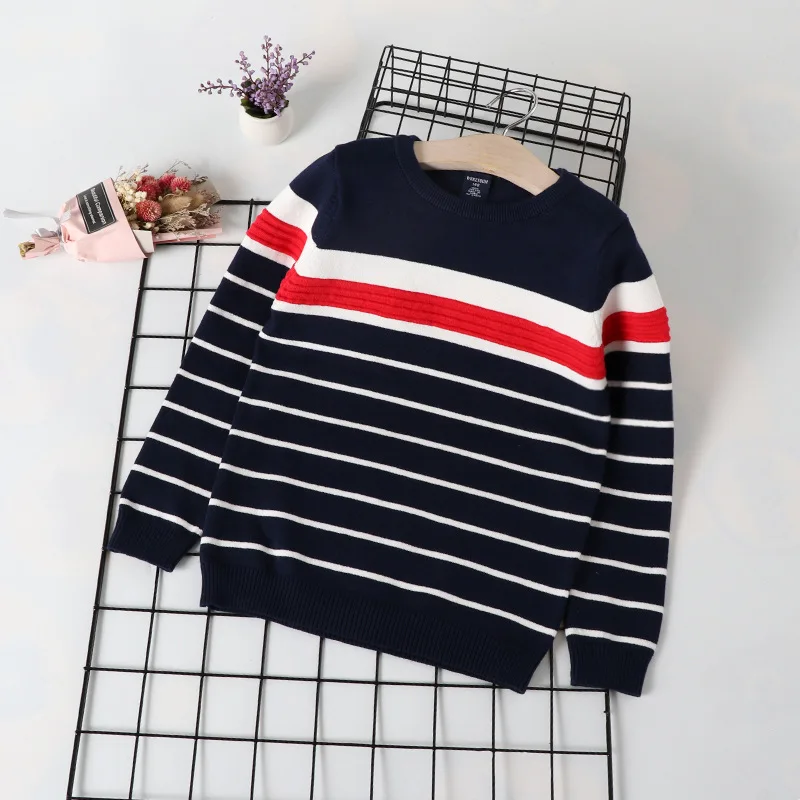 

2019 New Style CHILDREN'S Sweater Big Boy Sweater CHILDREN'S Sweater Crew Neck Pullover Autumn And Winter Korean-style Tops Fash