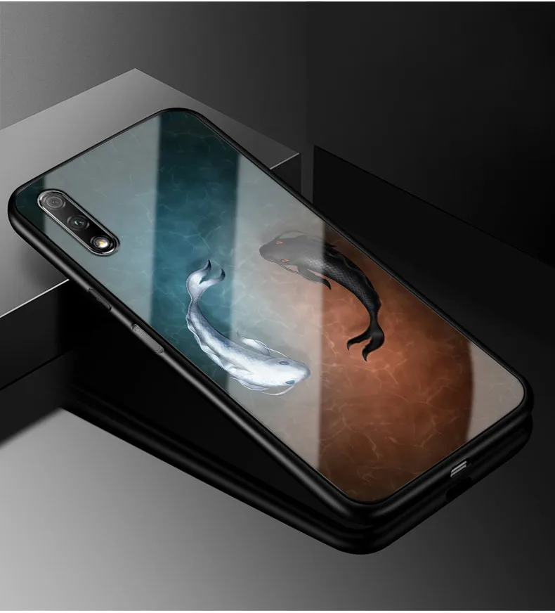 Для huawei Honor 9X Pro Чехол Honor 9X PC Пластиковый стеклянный чехол для телефона черный ТПУ бампер чехол для huawei Honor 9X X9 9 X Pro Чехол - Цвет: 26