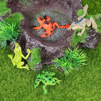 

24pcs Simulation Animal Models Plastic Frog Fowl Poultry Model Toy Farm Landscape Ornaments (12PCS Frog and 12PCS Poultry)