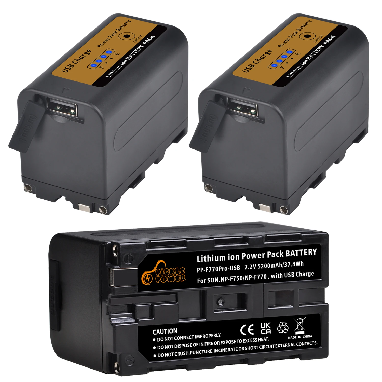 

Pickle Power 5200mAh NP-F750 NP-F770 аккумулятор с USB-портом зарядки для Sony LED светильник & HVR-HD1000 HVR-HD1000E