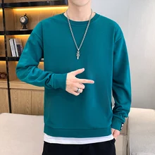 

Mens Clothes Pure Cotton 2021 New Sweater Men's Tide Brand Spring Trend Solid Color Loose Pullover White Black Couples College
