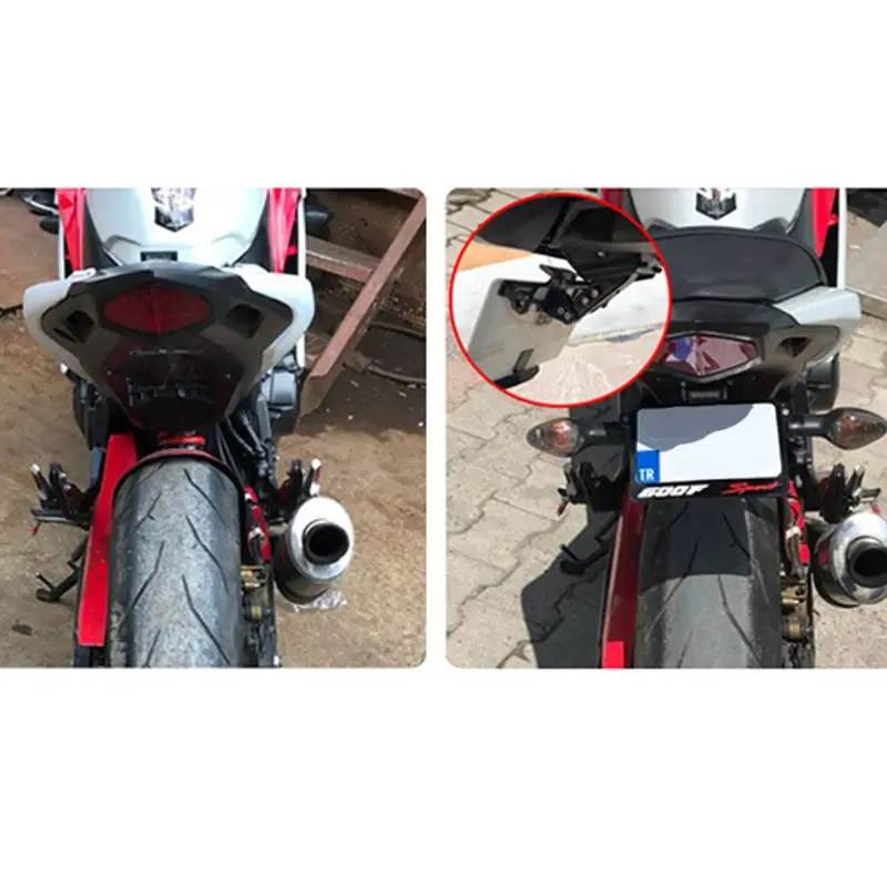 Регулируемый держатель номерного знака мотоцикла с ЧПУ светодиодный светильник кронштейн
