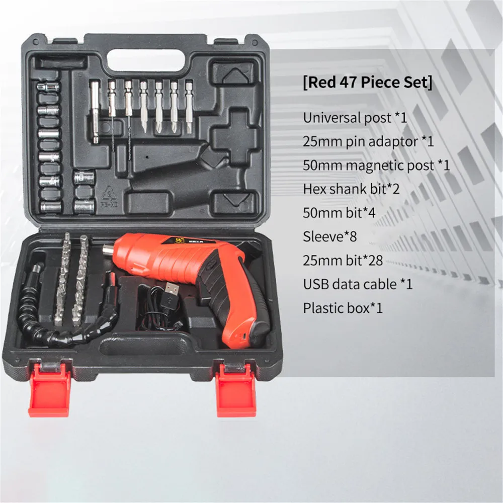 

3.6V Metal Rubber Mini Electric Screwdriver Shape-shifting Rechargeable Lithium Battery Two-way Switch Home DIY Set Power Tools