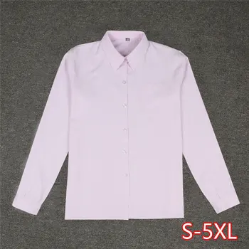 

White Cotton Japanese Student Girls School Jk Uniform Top Large-Size XS-5XL Middle High School Uniforms Long Sleeve Shirt