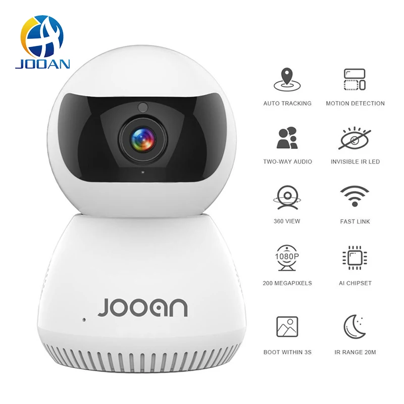 Detecção de Movimento Jooan Wifi Câmera Casa ip Cam Visão Noturna Inteligente Webcam Vigilância Vídeo Móvel 1080 p