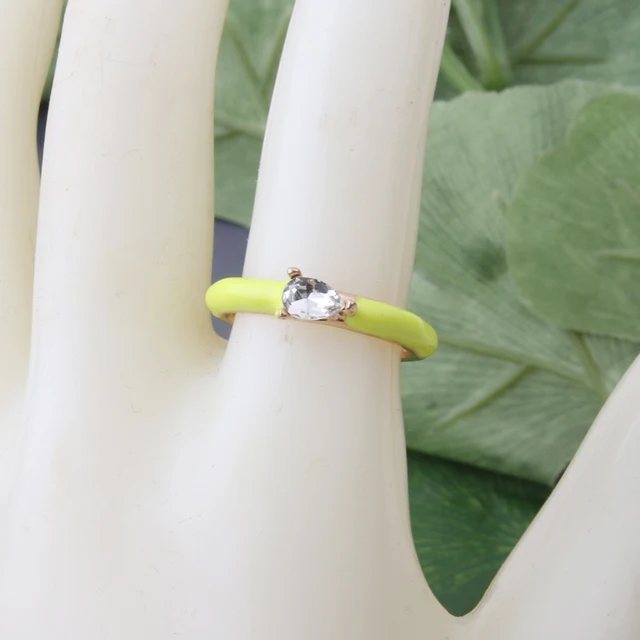 NeeFuWoFu Y2K Multicolor Enamel Dripping Oil Open Ring For Women, Adjustable  Gold Plated Chunky Finger Rings Party Jewelry 1