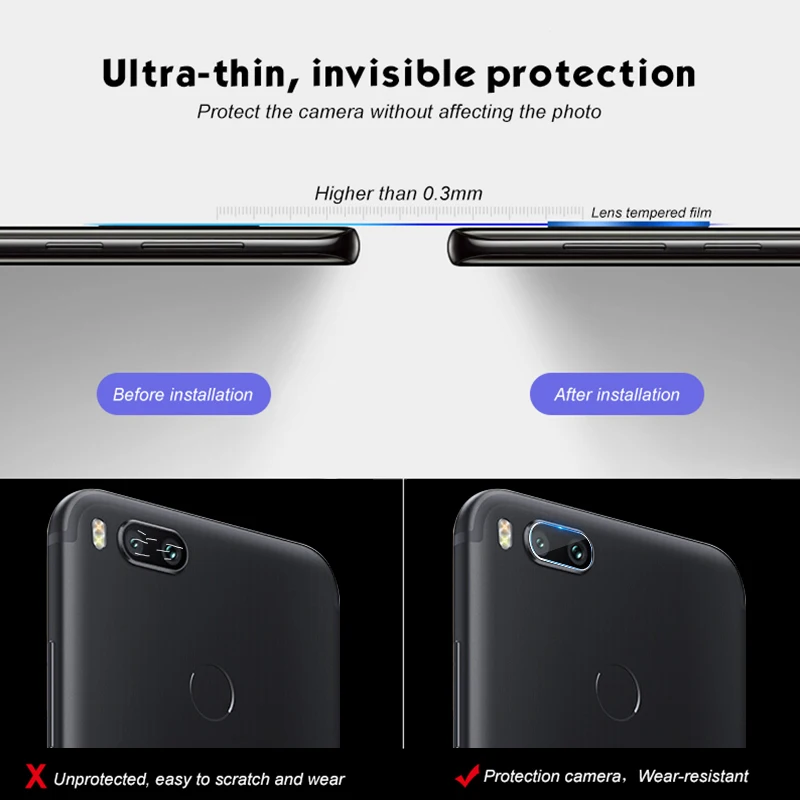 Задняя пленка для камеры на мобильном телефоне для Xiaomi mi 8 A2 Lite Pocophone F1 mi 8 SE mi A1 mi x 2S 2 Max 3 mi 6X mi 5X Защитная пленка для экрана камеры