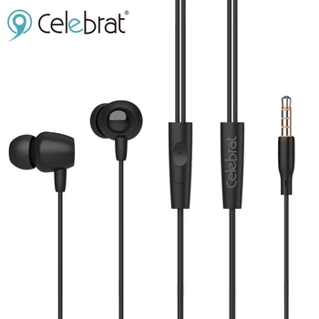 

Celebrat FLY-1 In Ear Wired Headphones 3.5mm Stereo Bass Earphone In-ear Headset Music Earbuds Wire with Mic for oppo a11k