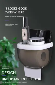 

1PC Waterproof Toilet Paper Holder Paper Towel Holder Mobile Phone Storage Shelf Wall Mounted Roll Paper Box Toilet Roll Holder