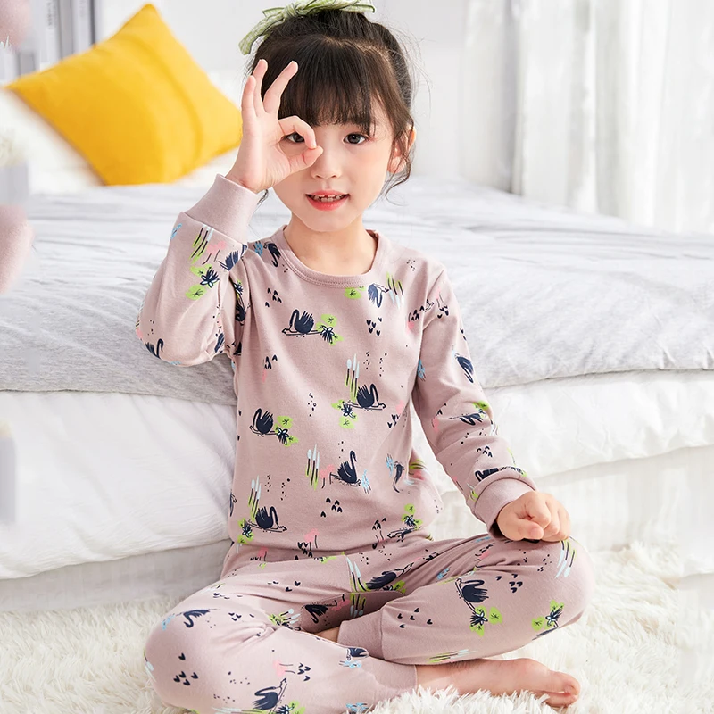 Pijamas de algodón para niñas de 2, 4, 6, 8, 10 y 12 años, ropa de dormir,  traje de noche, Vestimenta de bebé para el hogar, Pijamas de animales para  adolescentes - AliExpress