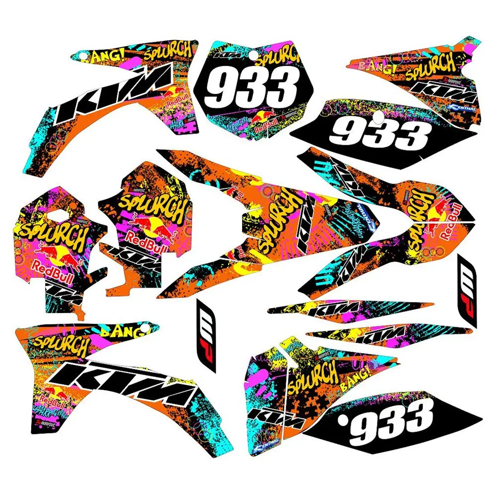 

New Full Graphics Decals Stickers Custom Number Name 3M Bright Matte Waterproof For KTM SX SXf 125 150 250 350 450 2011-2012