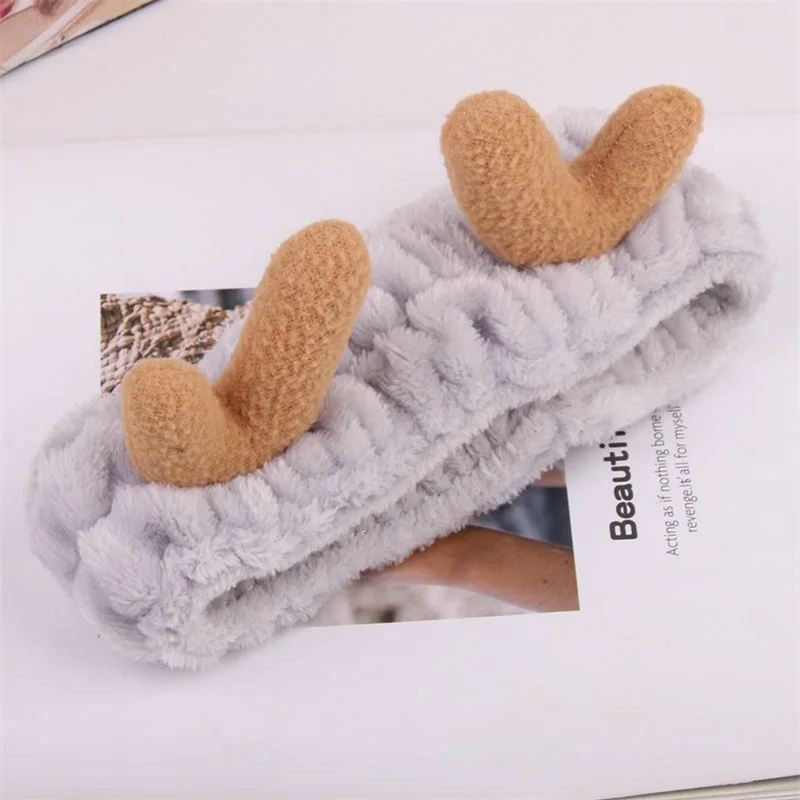Elk Hair Band сатана Рождественское украшение оленьи рога Прекрасная Мягкая повязка на голову для женщин девочек зимние повязки на голову коралловый флис аксессуары для волос - Цвет: 6