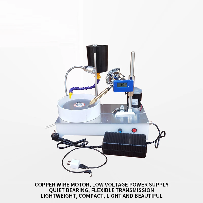 Gem Grinding Machine 120W Small Jewelry Jade Faceting Machine Digital Display Grinding and Polishing