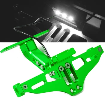 

Motorcycle CNC License Holder Frame Number Plate Bracket With Led Light For kawasaki z800 z1000 z900 z650 ninja 300 200 z400