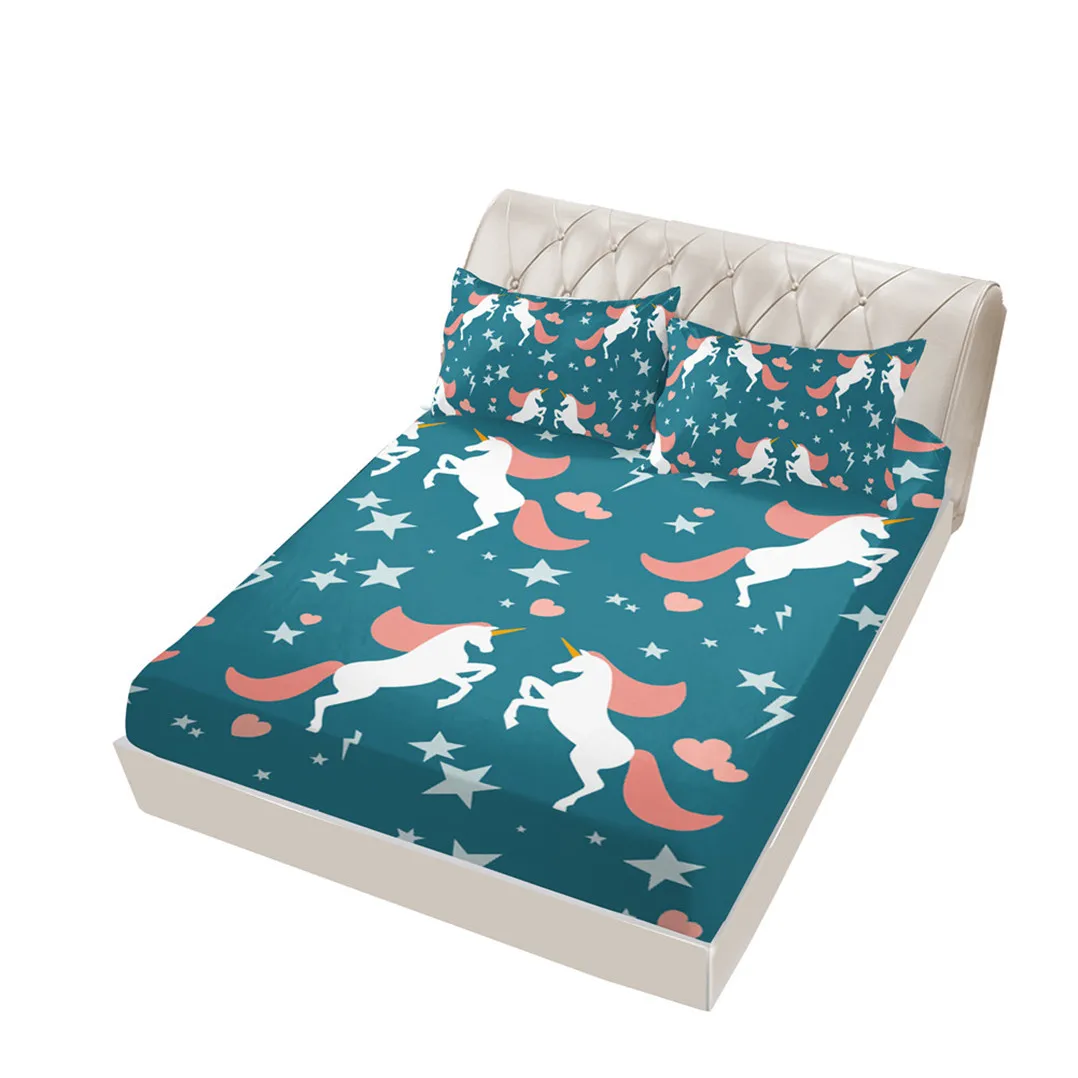 50 Простыни для девочек с милым мультяшным единорогом, простыни из микрофибры, дышащие мягкие детские постельные принадлежности с животными - Цвет: 50