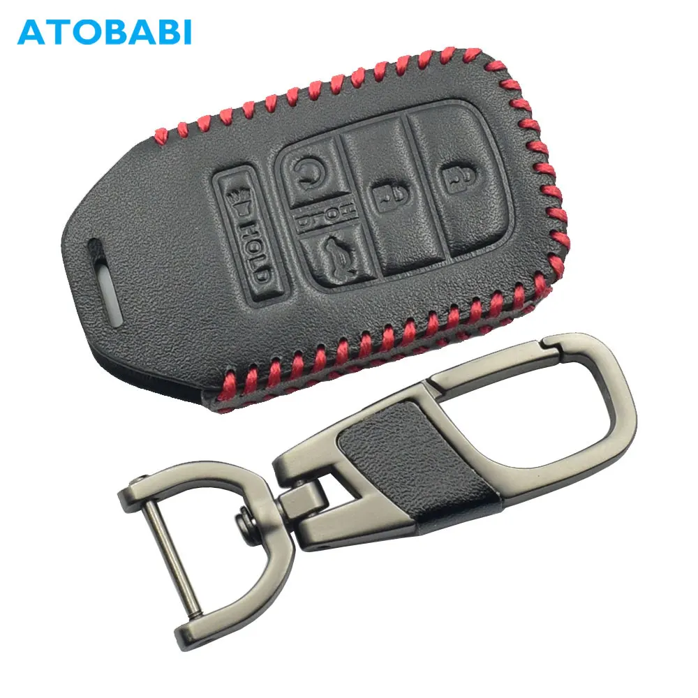 Custodia In Pelle Auto Chiave Smart Remote Fob Copertura Del Sacchetto Del Keychain Per Honda Pilot Ex Ex-L Insight Hybrid Cr-V Civic Accord Accessori