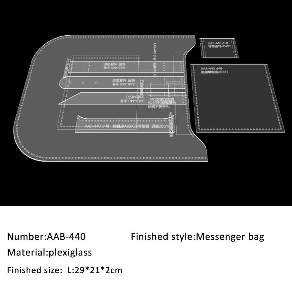 Handmade Leather Pattern Making Template, Acrylic Messenger Bag, Shoulder Bag, Drawing Model Mold, DIY Tool