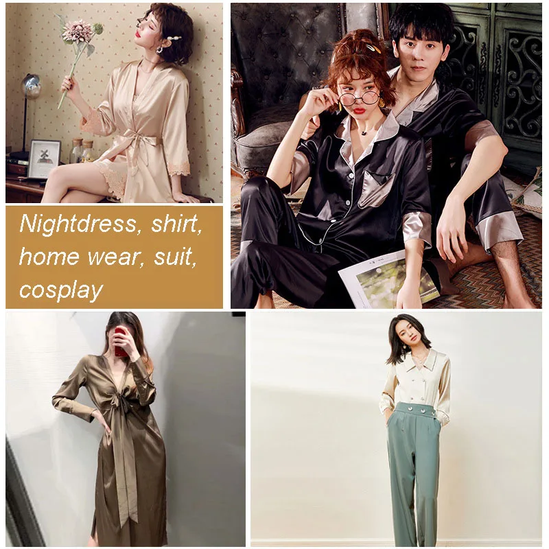 50*150cm tessuto Chiffon di raso raso di seta per pigiama gonna a