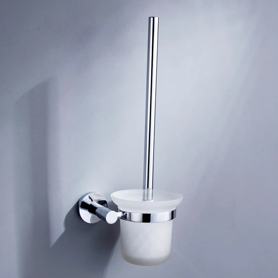 

Copper Mirror Chrome Toilet Chamber Pot Brush Holder Storage Shelf Toilet Brush Wall Mounted Chamber Pot Cup Punched Installatio