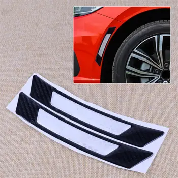 

CITALL 2PCS Carbon Fiber Car Reflective Wheel Eyebrow Arch Trim Lips Strip Side Marker Sticker Fender Flare Protection Protector