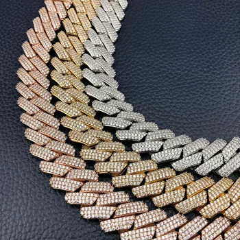 

Three rows of men's collar jewelry with ice-cold water drill chain