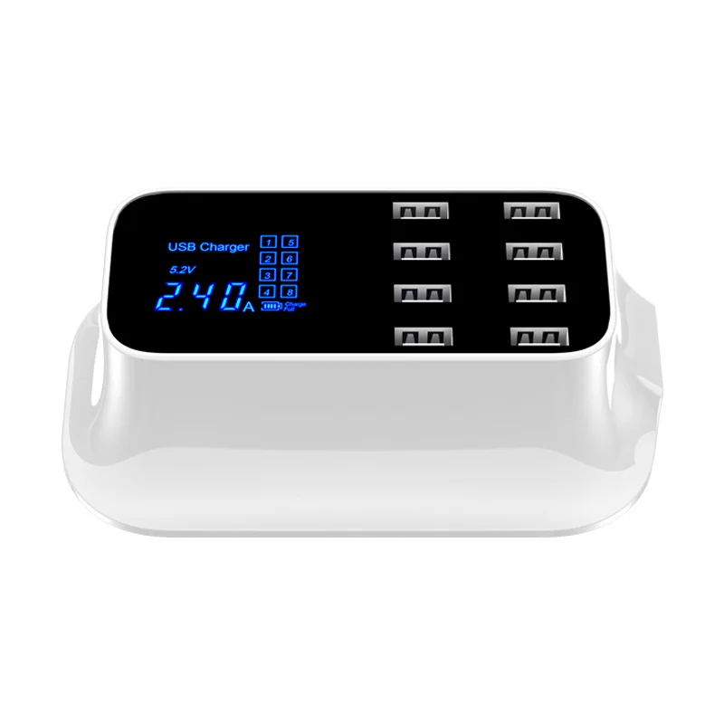 Многопортовый смарт-Адаптер зарядного устройства 8usb с 8 портами USB lcd 40w2. 4a адаптер